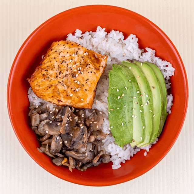 Teriyaki Salmon Bowl.